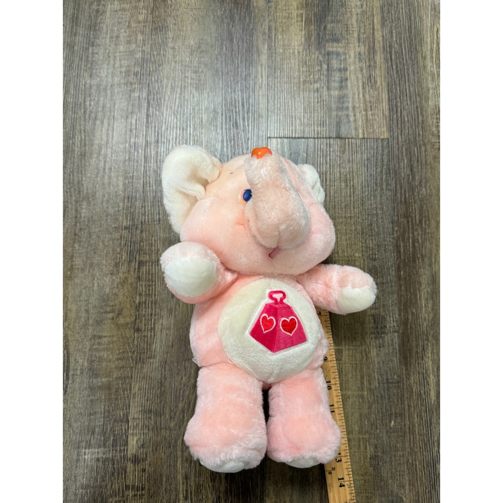 Vintage 1984 Kenner Care Bears Cousins Lotsa Heart Elephant Plush Pink 13" Tag - Picture 3 of 12